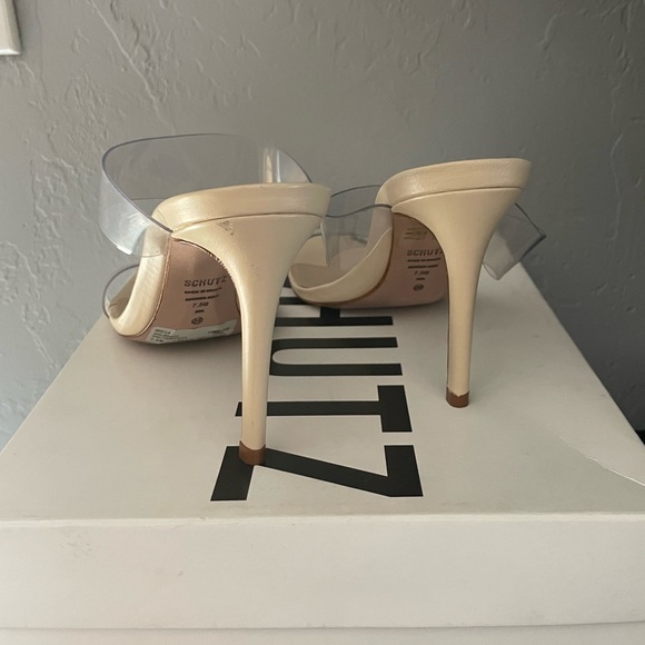 Schutz - Ariella High Stiletto Sandals (Transparent/Eggshell) - Picture 5 of 5